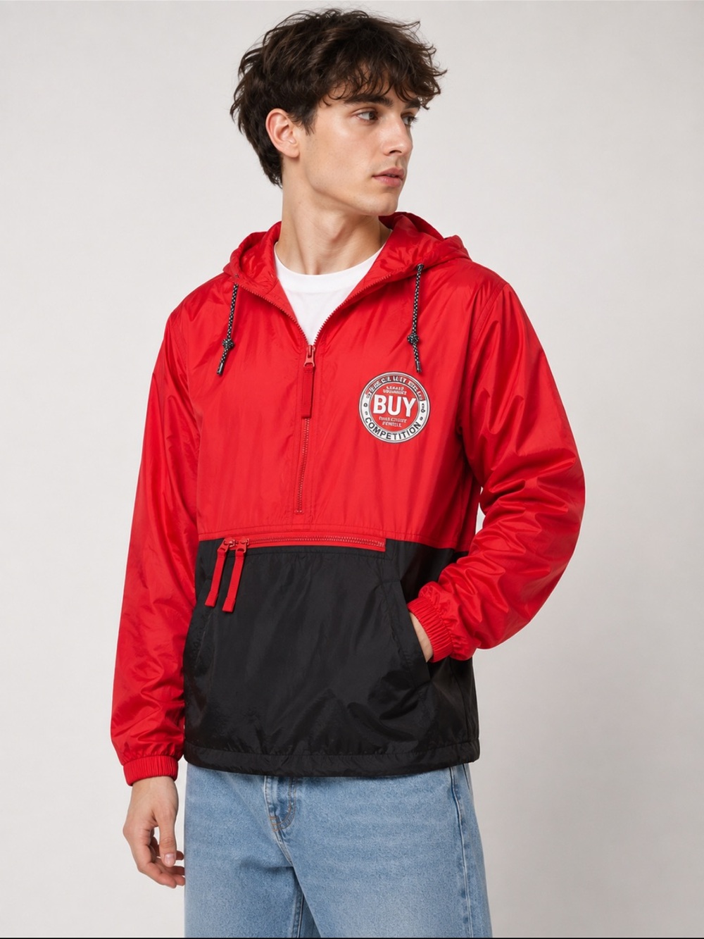 Harriton Vintage Y2K Lightweight Rain Windbreaker Pullover Men’s L NWT